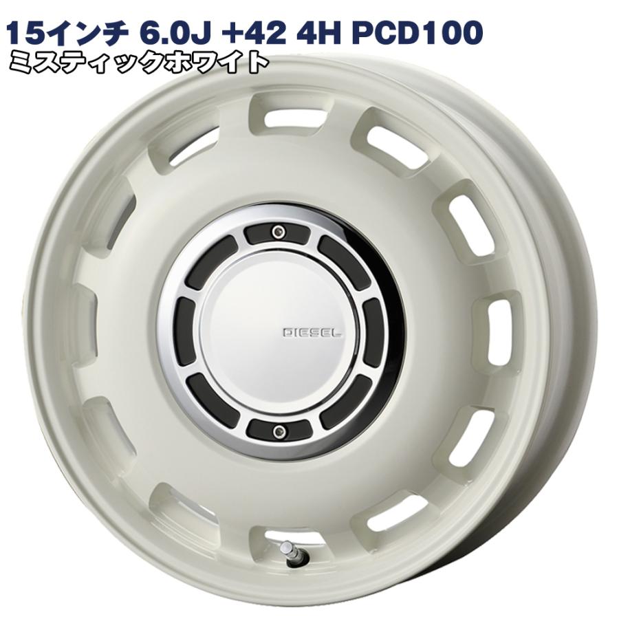 6J15インチ　PCD100　ホイール4本　　4穴　フィット　アクア　ノート　デミオ　他　　 15インチ 6.0J +42 4H PCD100 アクア フィット ノート タイヤホイール