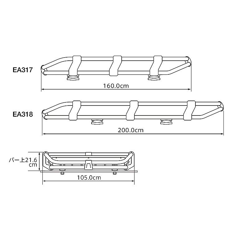 ルーフバスケット タフスタイル レギュラー ルーフラック バスケットラック コンテナボックス70L×3積載可能 PIAA/Terzo EA317｜hotroadtirechains｜05