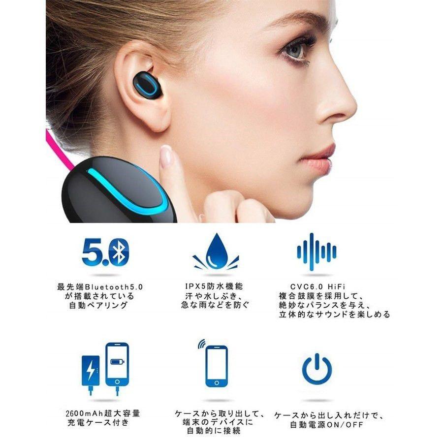 ワイヤレスイヤホン イヤホン ワイヤレス Bluetooth 5.0 iphone 両耳