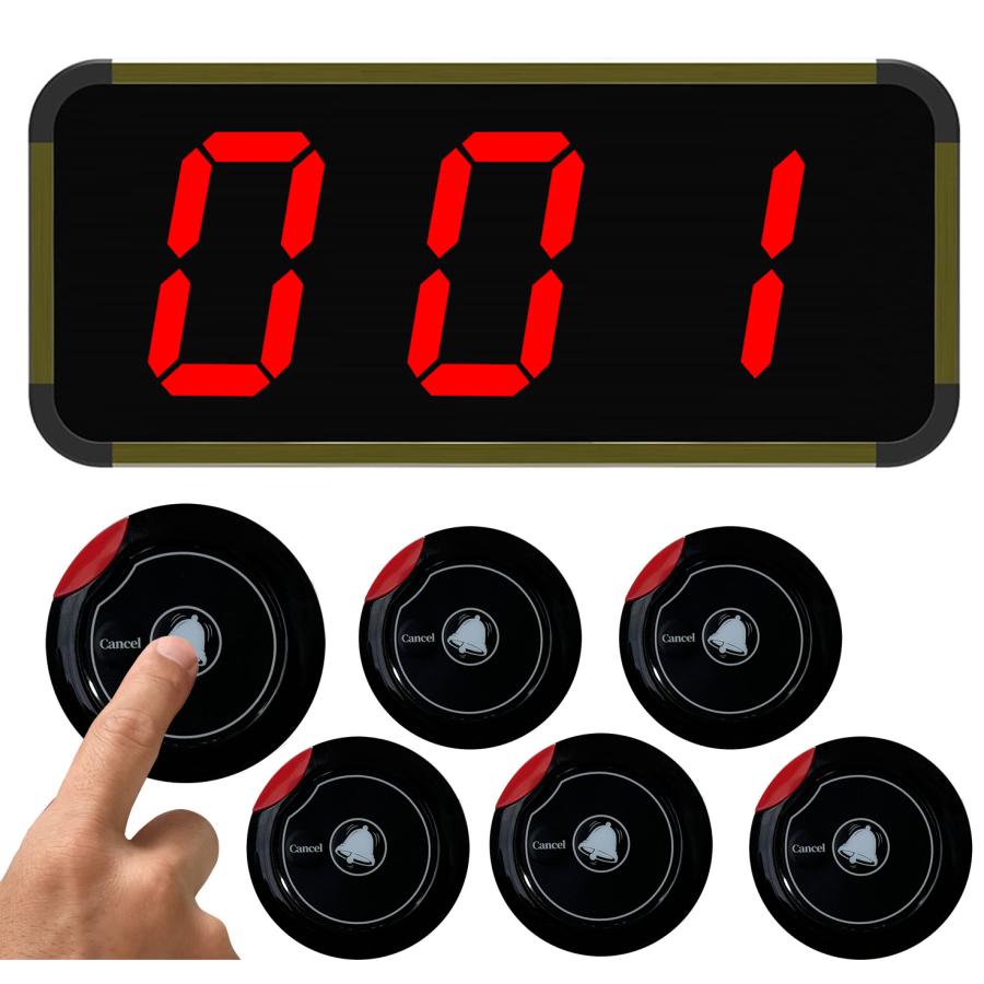 AVIOS 飲食店 呼び出しベル 表示消去 送信ボタン ブラック 6個セット