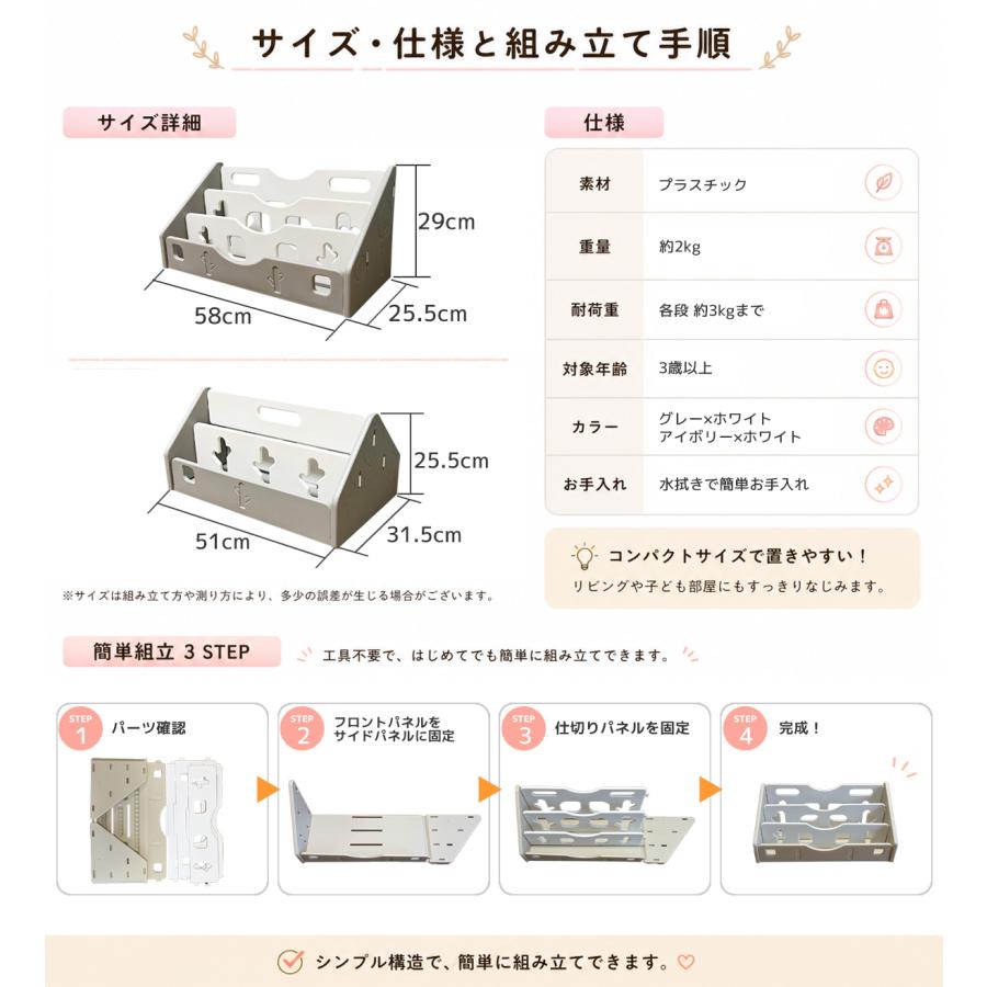 絵本棚 表紙が見える 絵本ラック おもちゃ収納 本棚 軽量 安全設計