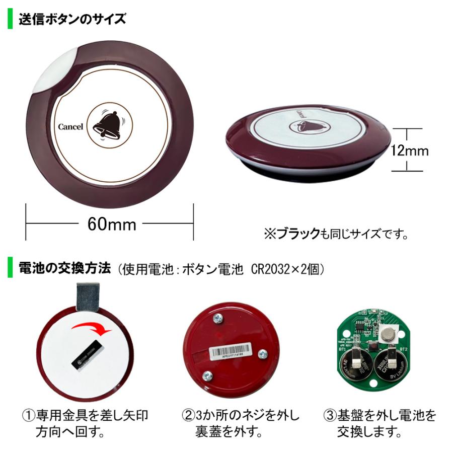 呼び出しベル 受信機2台 ワイヤレス 8番号表示 中継アンテナ 送信ベル