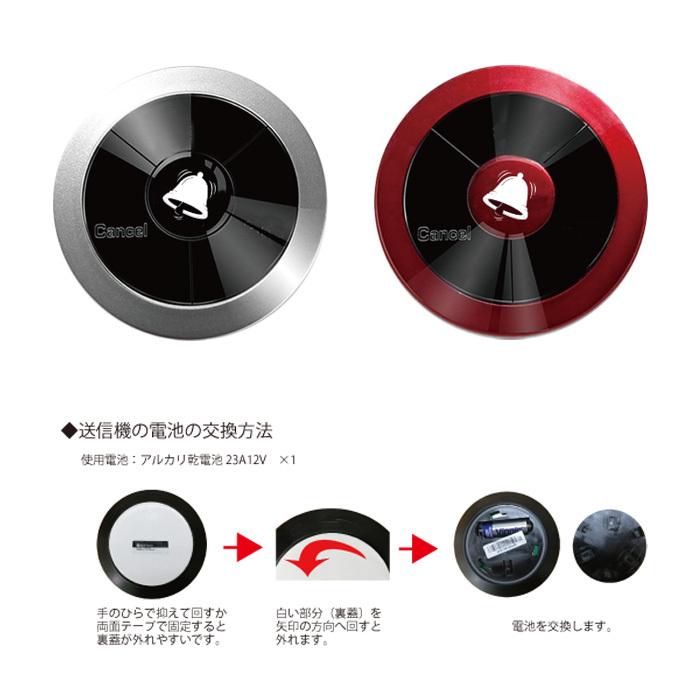AVIOS 表示消去機能付き コールボタン 送信機ボタン 呼出しベル 単品