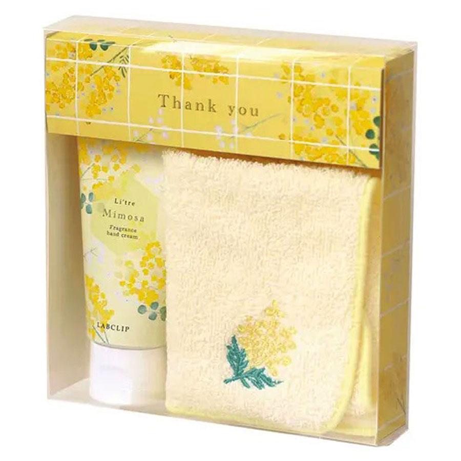 リトリ／ミモザ ギフトセット ハンドクリーム ハンカチ 箱入り 日本製