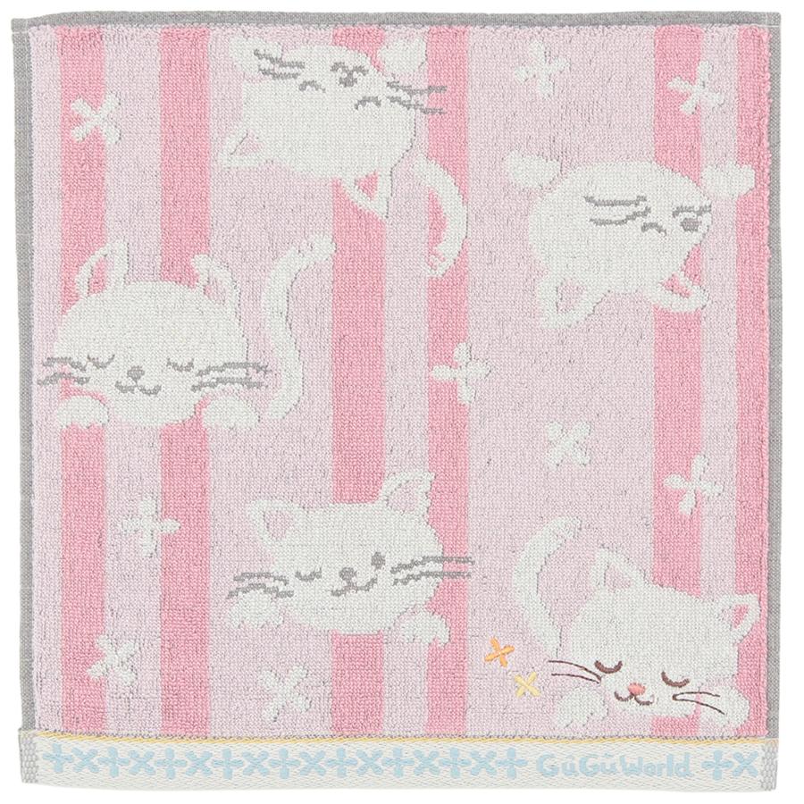 ハンカチセット 猫 花 ストロベリー GuGuWorld グーグーワールド タオルハンカチ まったりネコ 綿