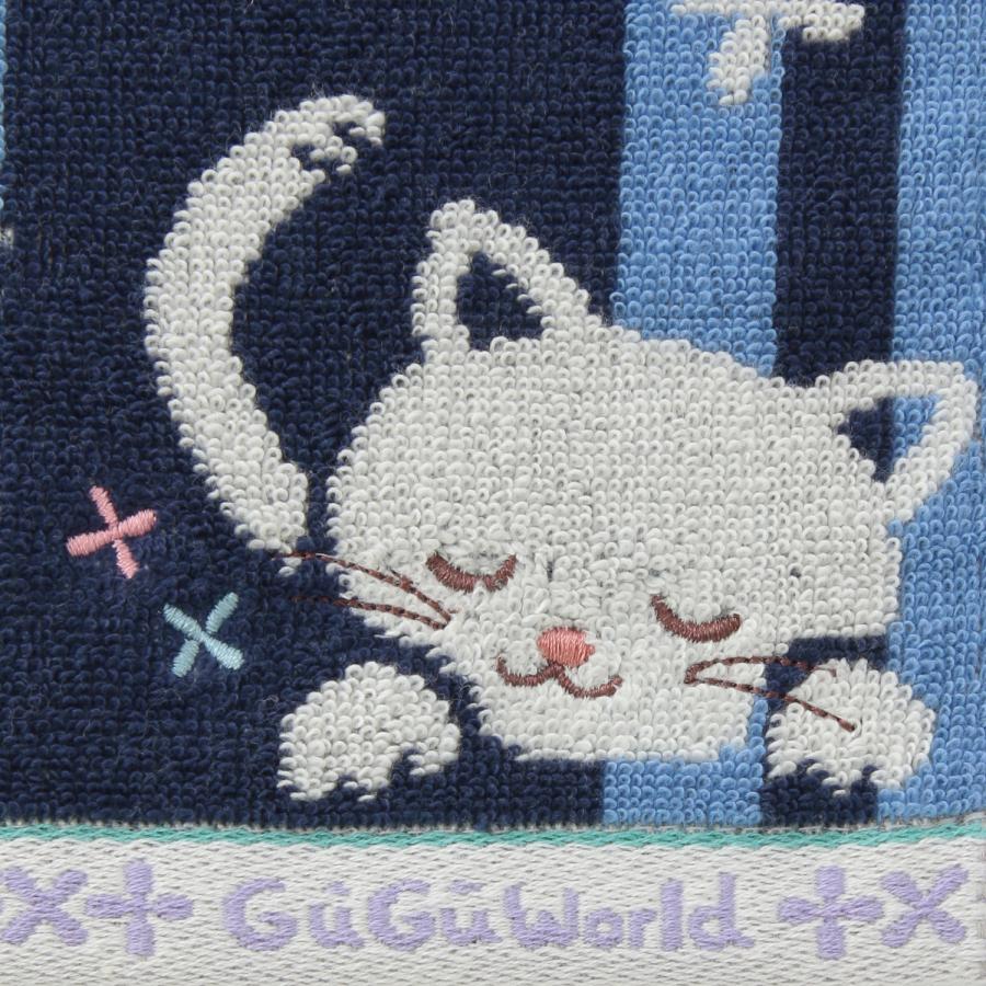 GuGuWorld グーグーワールド タオルハンカチ まったりネコ 猫 綿100