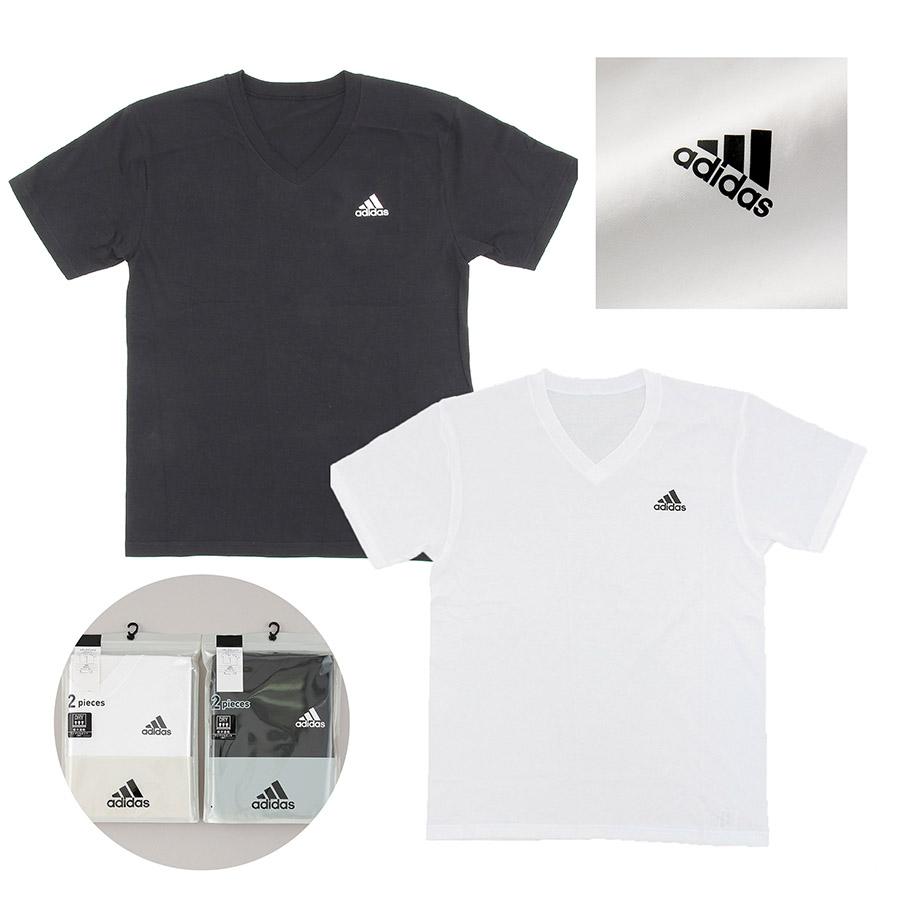 adidas アディダス 半袖 Tシャツ Vネック 2枚組 天竺 紳士  吸汗速乾 ワイドシルエット ドライ｜hotta-benkyodo｜08