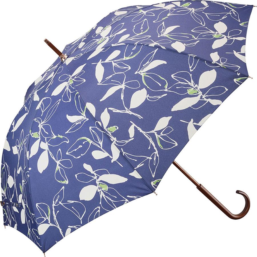 MOKUTTO モクット リーフ 長傘 UVカット90% 木製シャフト 晴雨兼用