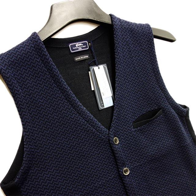 Gim ジム メンズ ニットベスト ジレ 前開き ネイビー 毛１００ 日本製 M L Llサイズ 704 メンズファッション堀田勉強堂 通販 Yahoo ショッピング