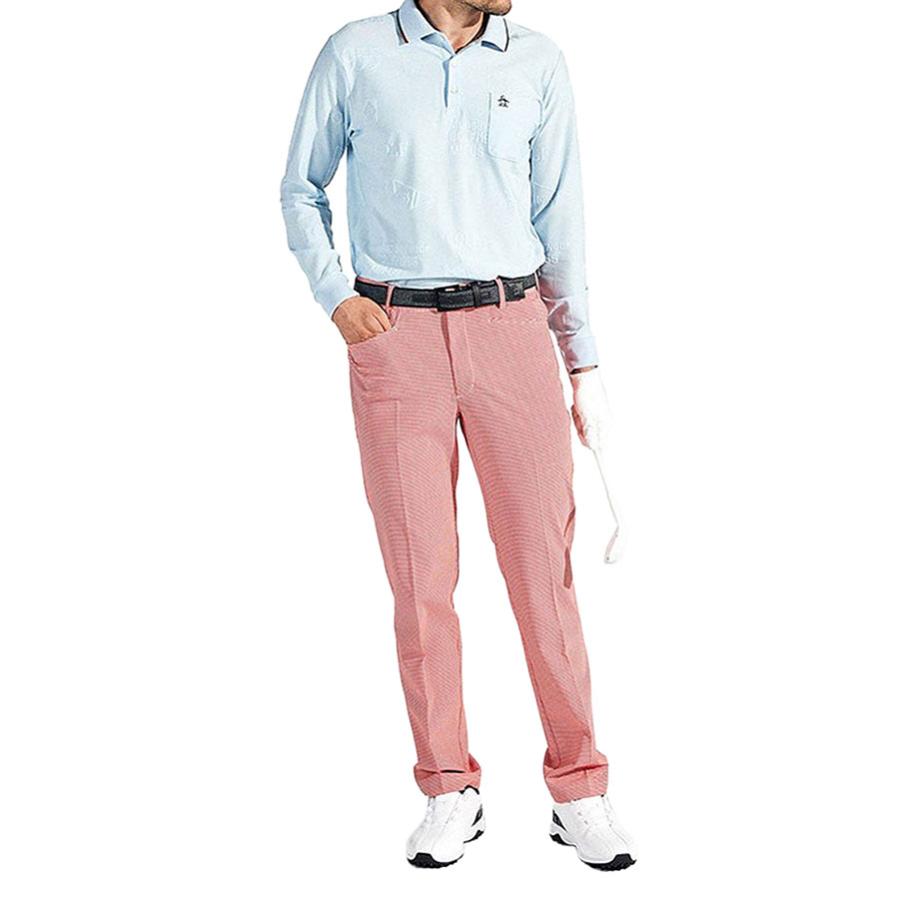 新品マンシングウェア ストレッチリンクスジャガード長袖ポロシャツ メンズ М Munsingwear ストレッチリンクスジャガード長袖ポロシャツ