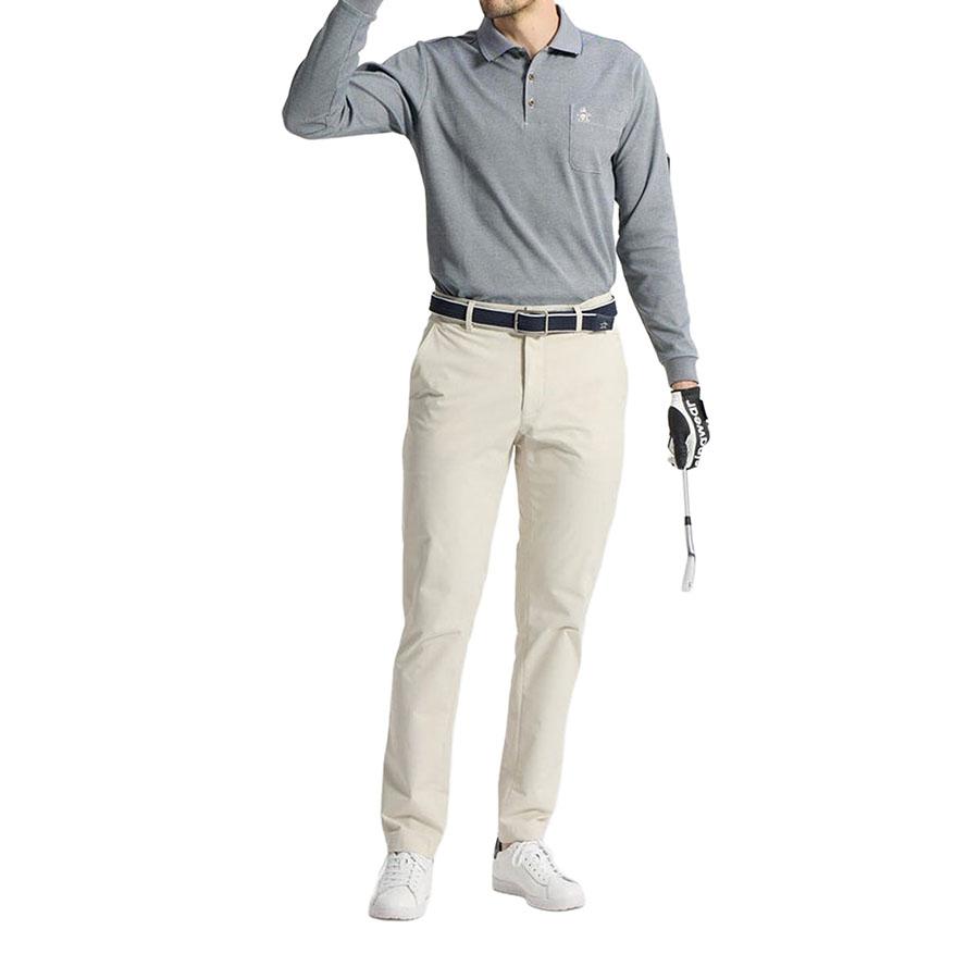 Munsingwear メンズゴルフグレー 長袖ポロシャツ Munsingwear（マンシングウェア） 期間限定 10%OFF セール 長袖