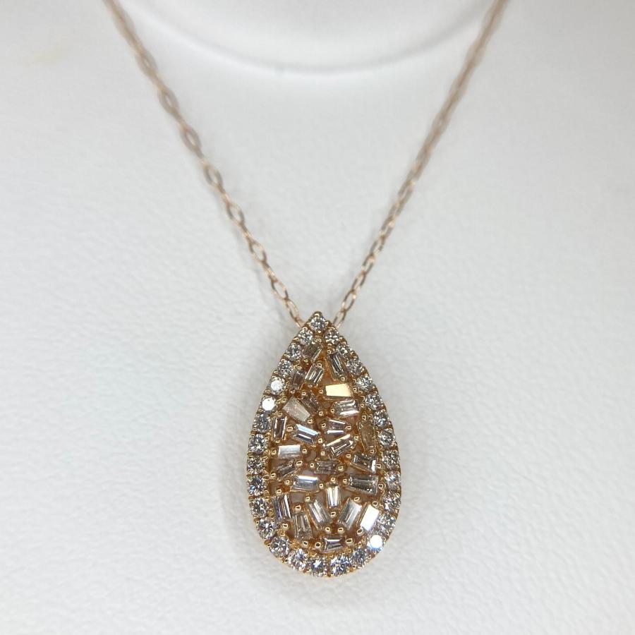 K18YG しずくネックレス K18YG ダイヤモンドネックレス 0.30ct イエローゴールド しずく型