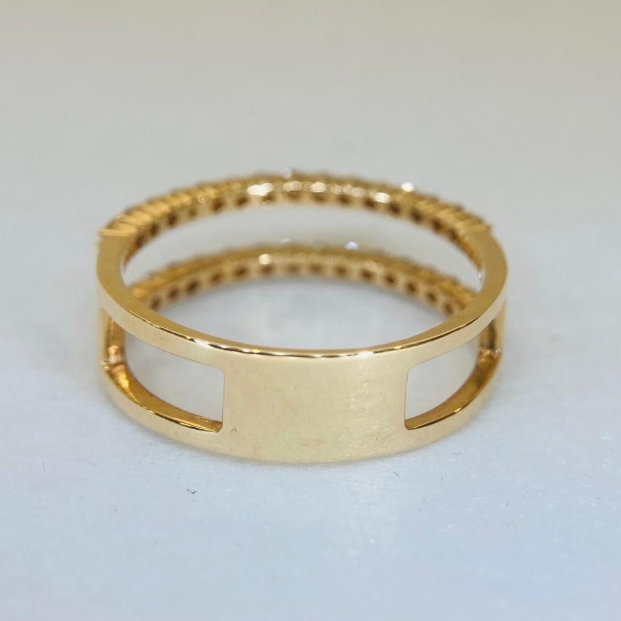 K18WG 0.4ctダイヤモンドリング H&Q H&C ハート＆キューピット