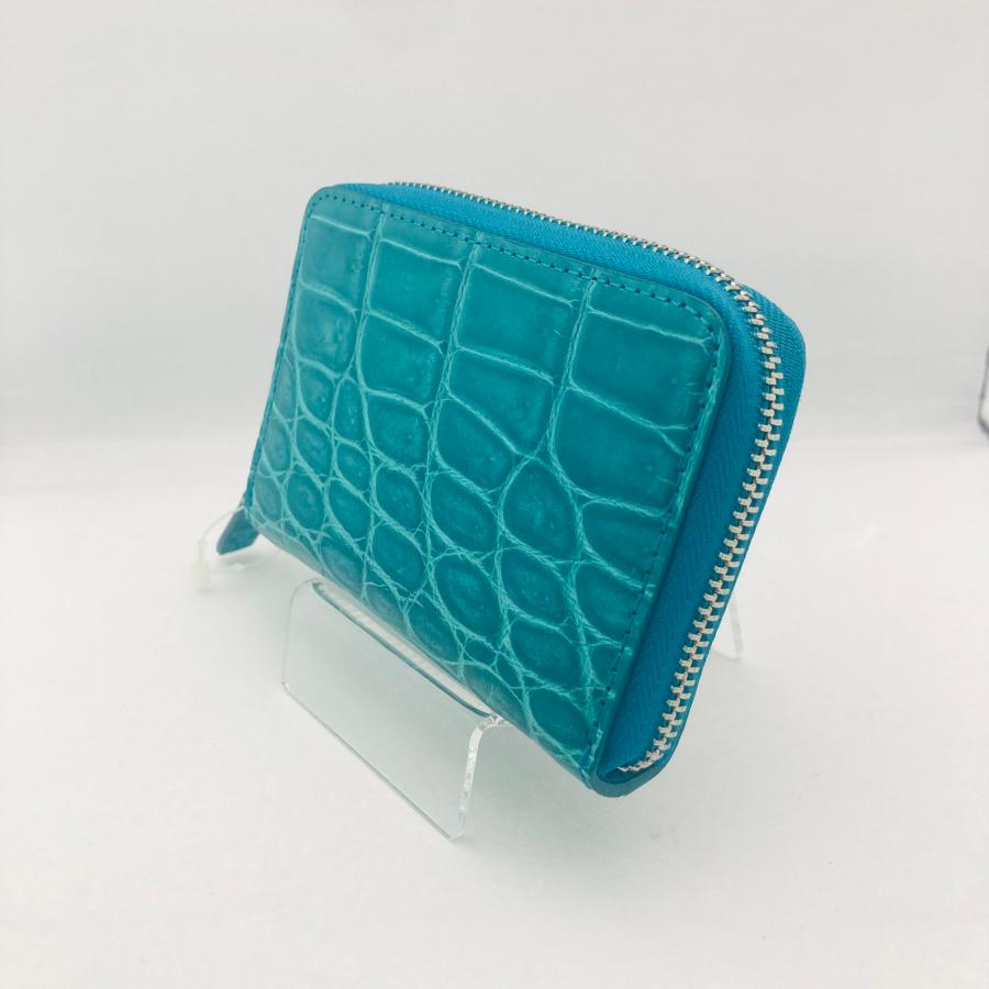 高品質】シャイニングクロコ 本革 ラウンドファスナー コインケース