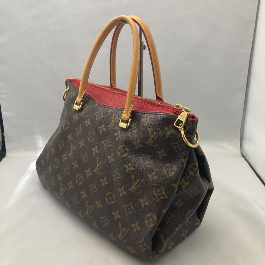 【Aランク】Louis Vuitton ルイヴィトン モノグラム パラス ハンドバッグ M41633 ショルダーストラップ付き ブラウン/レッド【中古】の画像