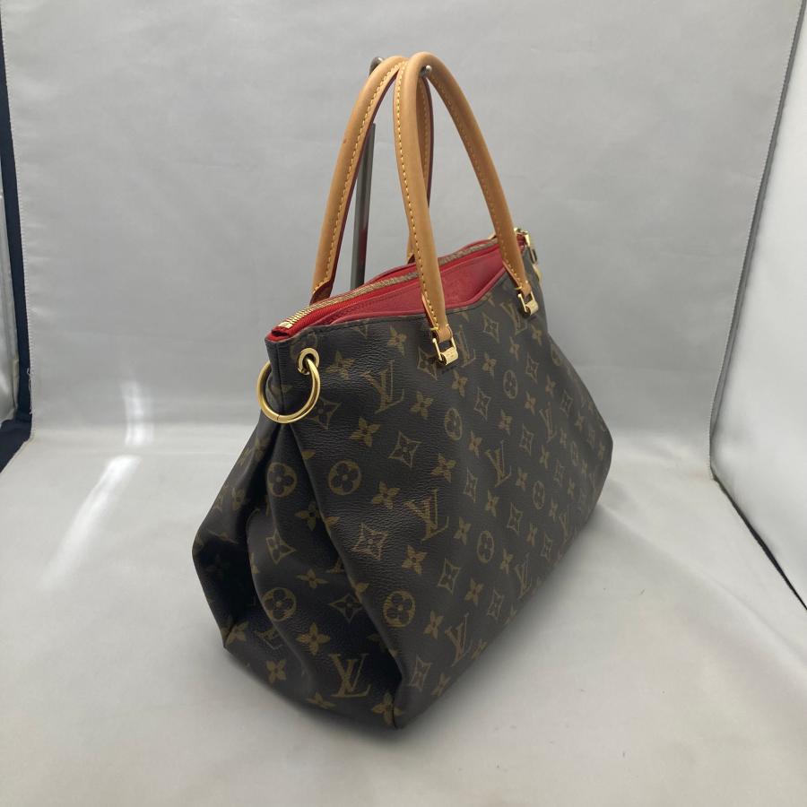 【Aランク】Louis Vuitton ルイヴィトン モノグラム パラス ハンドバッグ M41633 ショルダーストラップ付き ブラウン/レッド【中古】の画像