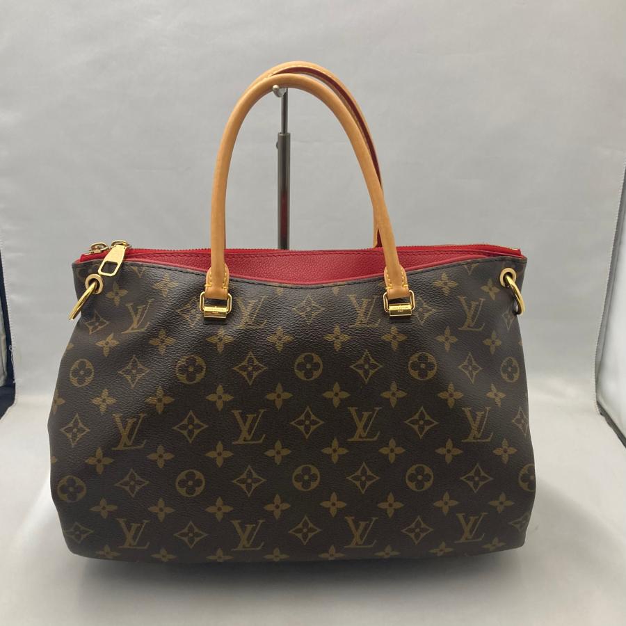 【Aランク】Louis Vuitton ルイヴィトン モノグラム パラス ハンドバッグ M41633 ショルダーストラップ付き ブラウン/レッド【中古】の画像