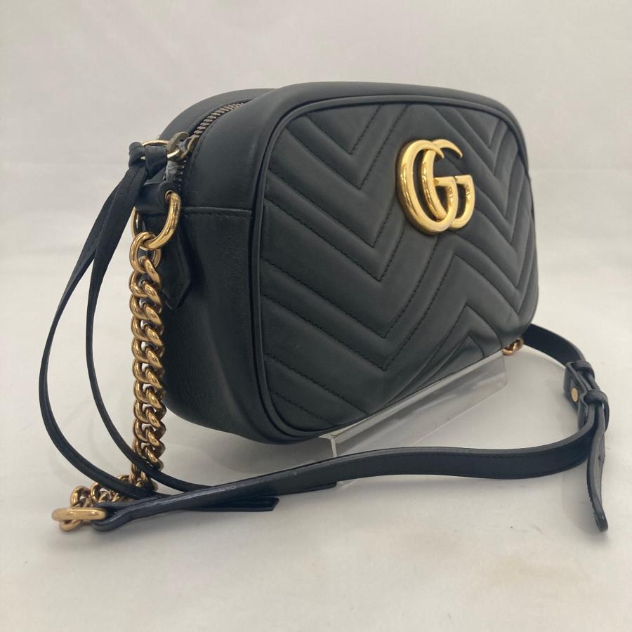 【Aランク】GUCCI グッチ GG マーモント スモールカメラバッグ 447632 ショルダーバッグ ブラック チェーン【美品】の画像
