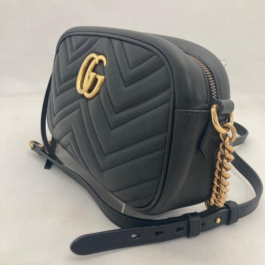 【Aランク】GUCCI グッチ GG マーモント スモールカメラバッグ 447632 ショルダーバッグ ブラック チェーン【美品】の画像