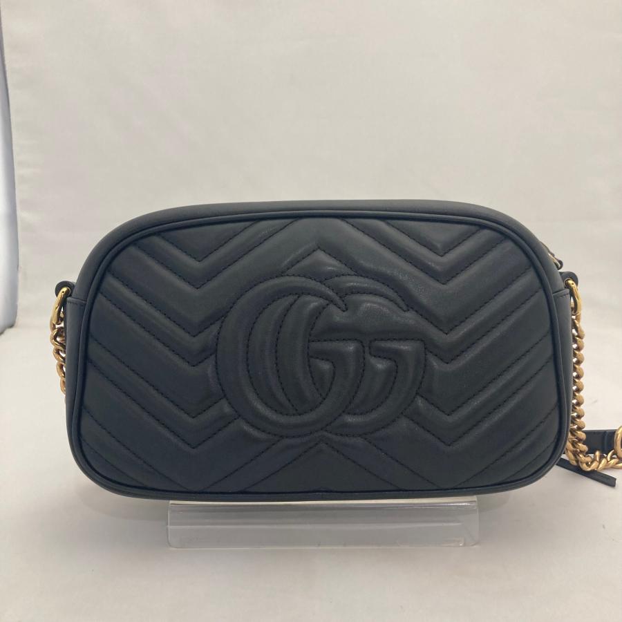 【Aランク】GUCCI グッチ GG マーモント スモールカメラバッグ 447632 ショルダーバッグ ブラック チェーン【美品】の画像