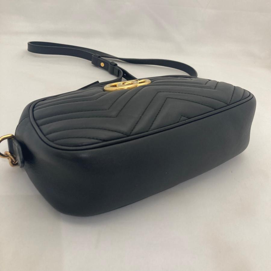 【Aランク】GUCCI グッチ GG マーモント スモールカメラバッグ 447632 ショルダーバッグ ブラック チェーン【美品】の画像