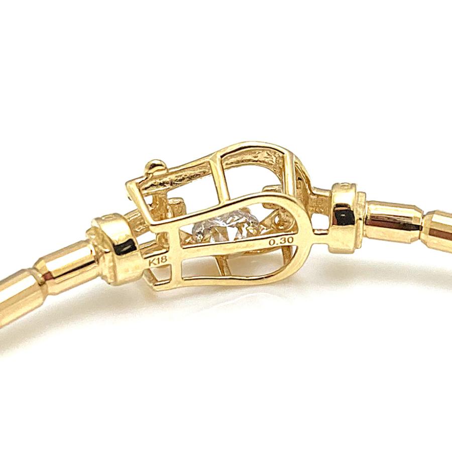 K18YGイエローゴールド ダンシングDエラスティック ブレスレット0.1ct
