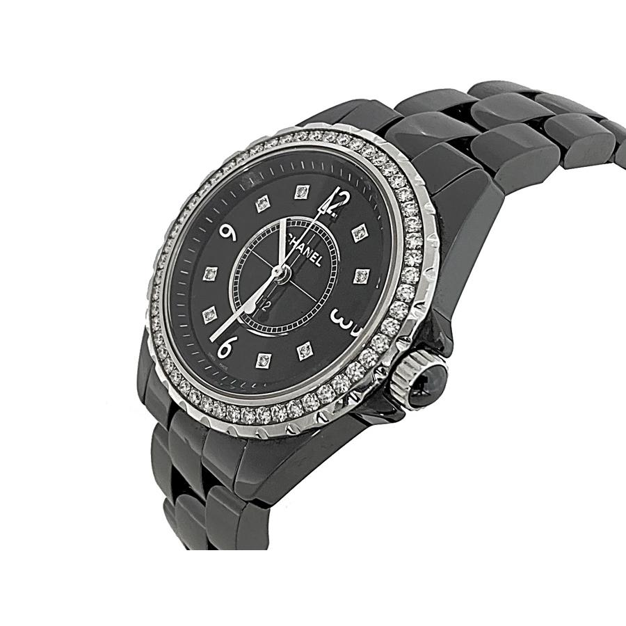 【お薦め】【美品】【完備品】シャネル J12 33mm ダイヤベゼル 8Pダイヤ H3108 ブラック セラミック クォーツ レディース 腕時計 - USED- SAランク｜hotta-company｜02