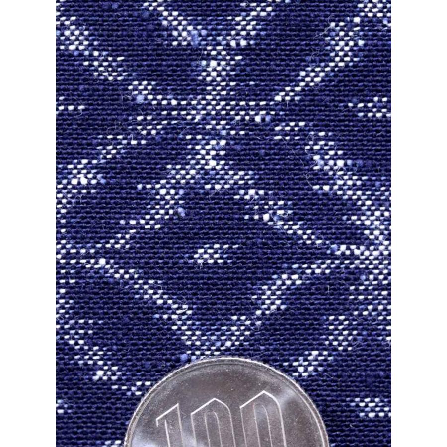 久留米絣 反物 kr-15 濃紺地・七宝柄・木綿の花 : ゆかた反物の堀田