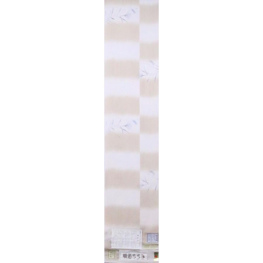 明石ちぢみ 反物 No.204 トンボ柄・ベージュ地・夏物 : ゆかた反物の 