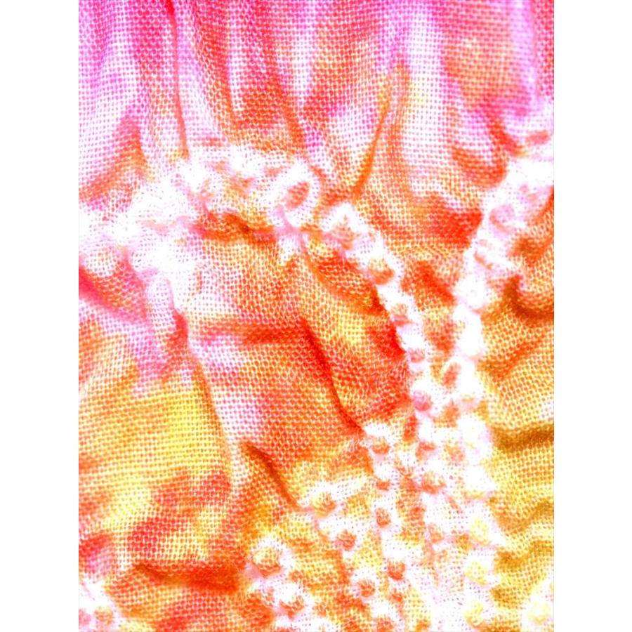 有松絞り 絞り浴衣反物 No.1016 フクロ草柄 ピンク地 : ゆかた反物の