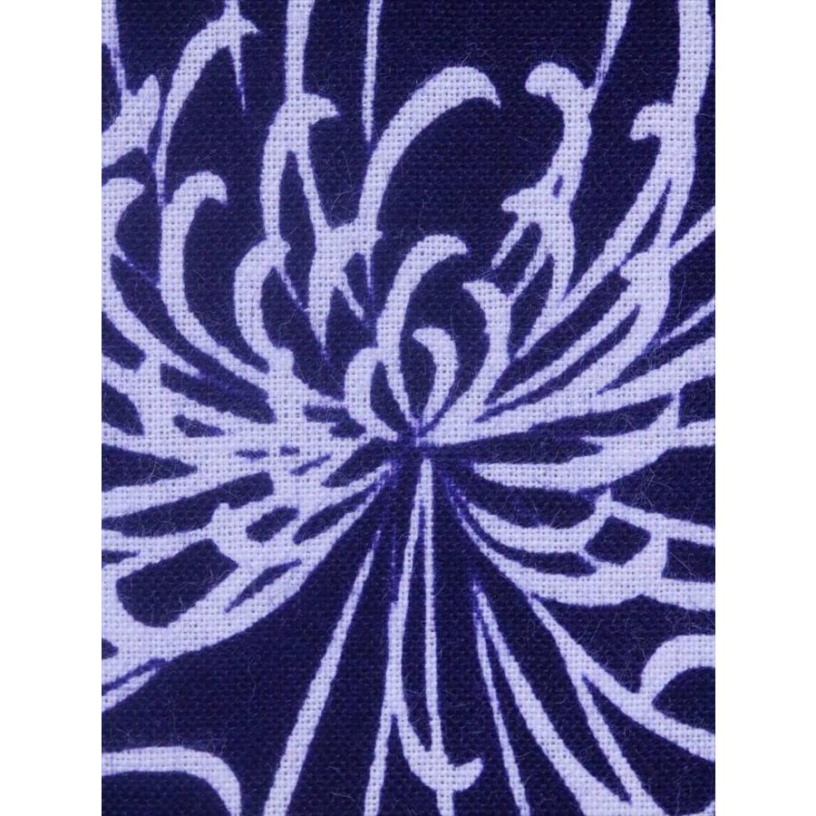 浴衣 反物 No.128 濃紺地 乱菊柄 耳有り : ゆかた反物の堀田 - 通販