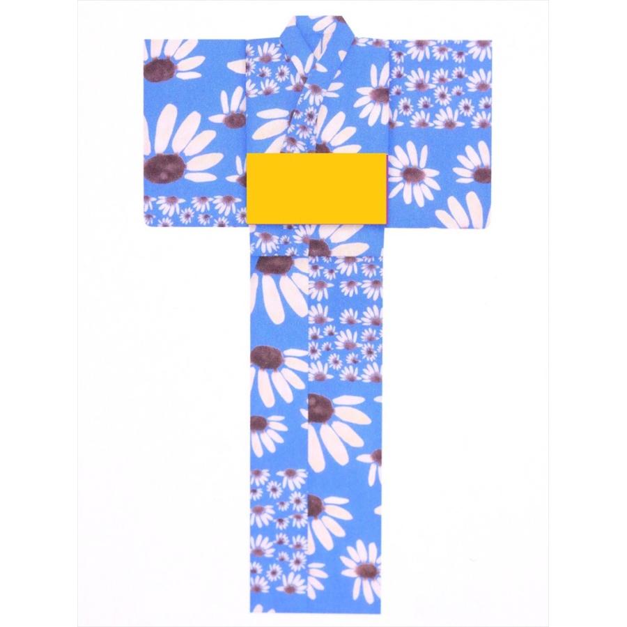 浴衣 反物 ツモリチサト No.274 ブルー地・ヒマワリ柄 : ゆかた反物の