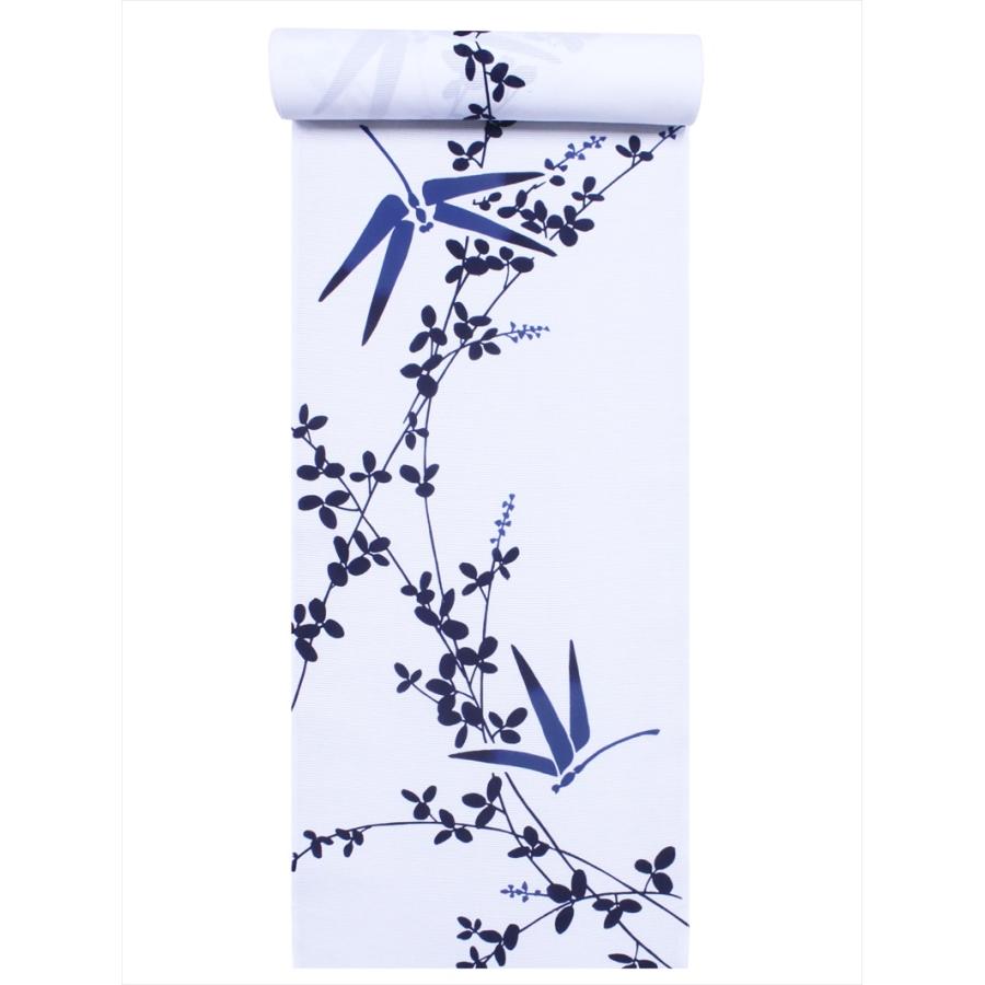 浴衣 反物 No.32 トンボ柄・白地・IKS COLLECTION : ゆかた反物の堀田