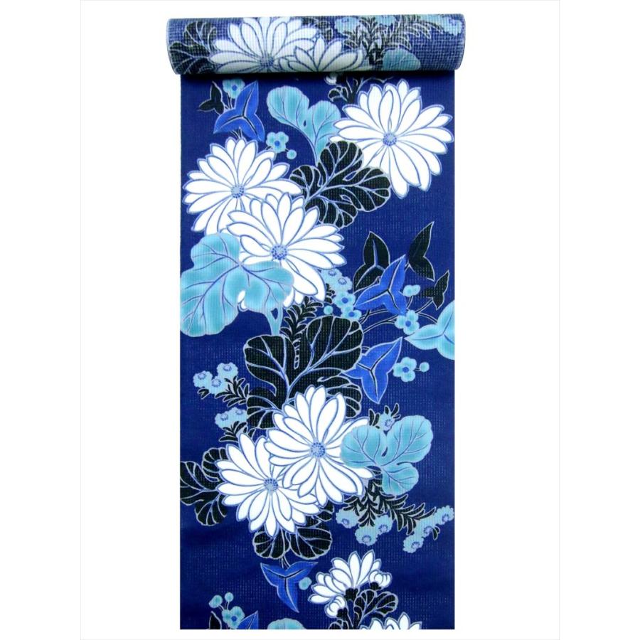 浴衣反物 No.328・キク柄・紺地・芸艸堂 : ゆかた反物の堀田 - 通販