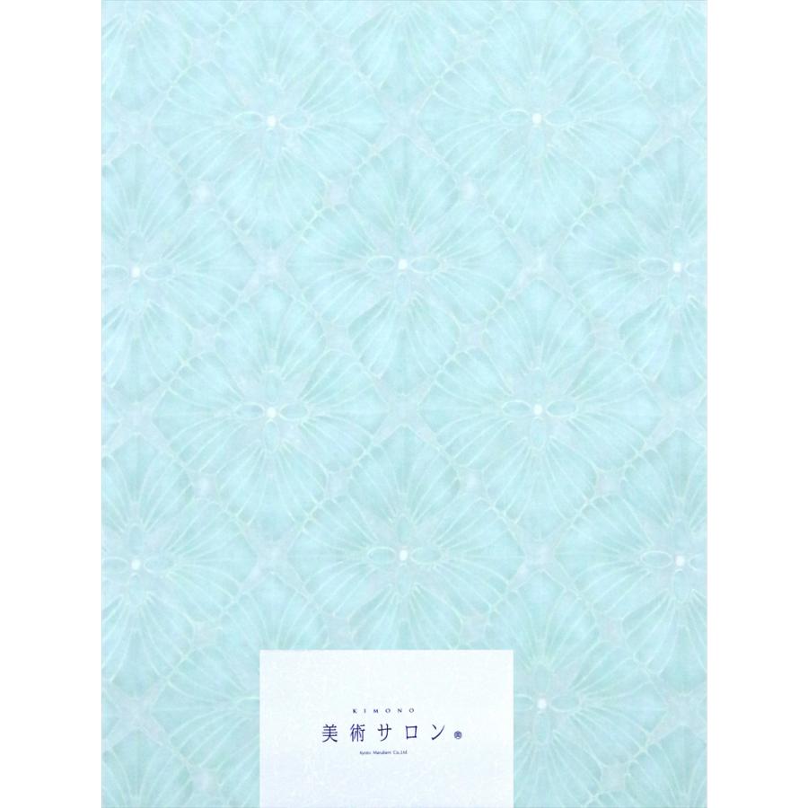 浴衣 反物 美術サロン  No.72  ブルーグリーン地・菊菱柄の画像