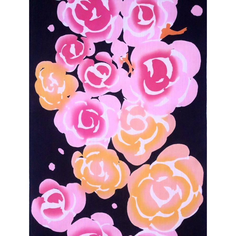 TSUMORI CHISATO（ツモリチサト） 浴衣 反物 No.384 黒地・バラ柄