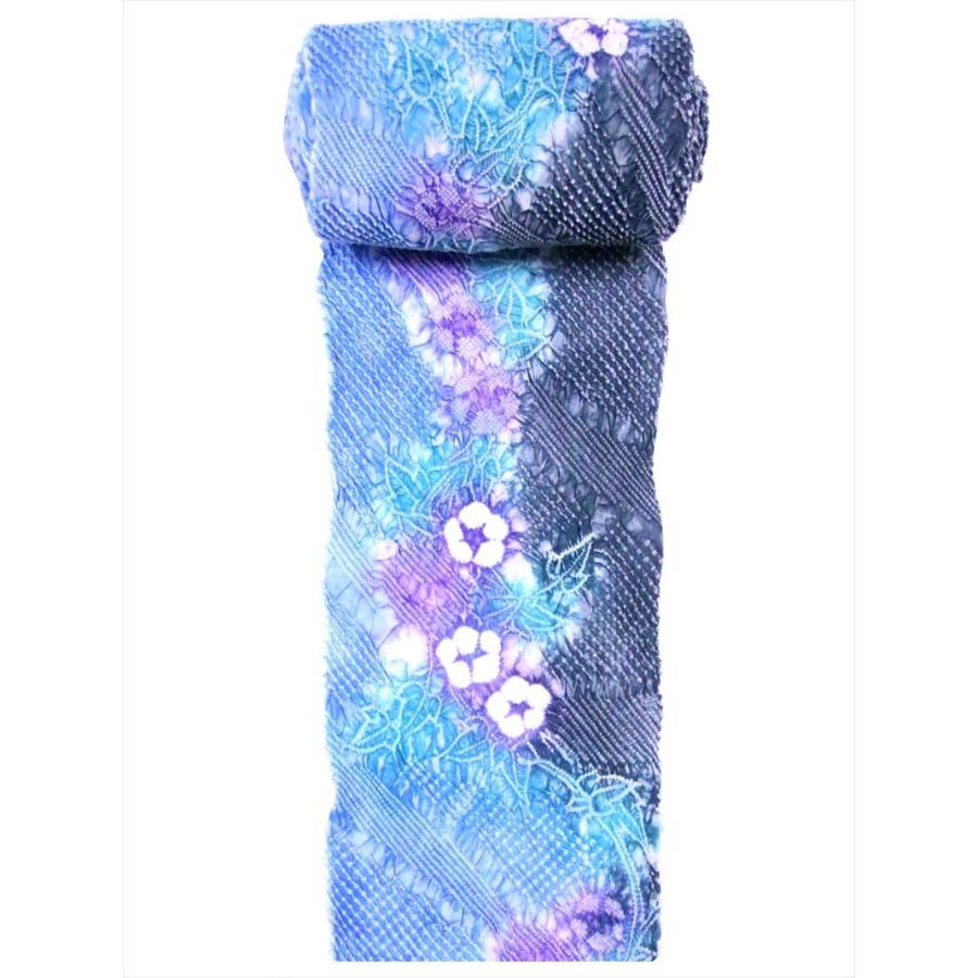 有松絞り 女性 絞り浴衣反物 No.919 朝顔／ブルー : ゆかた反物の堀田