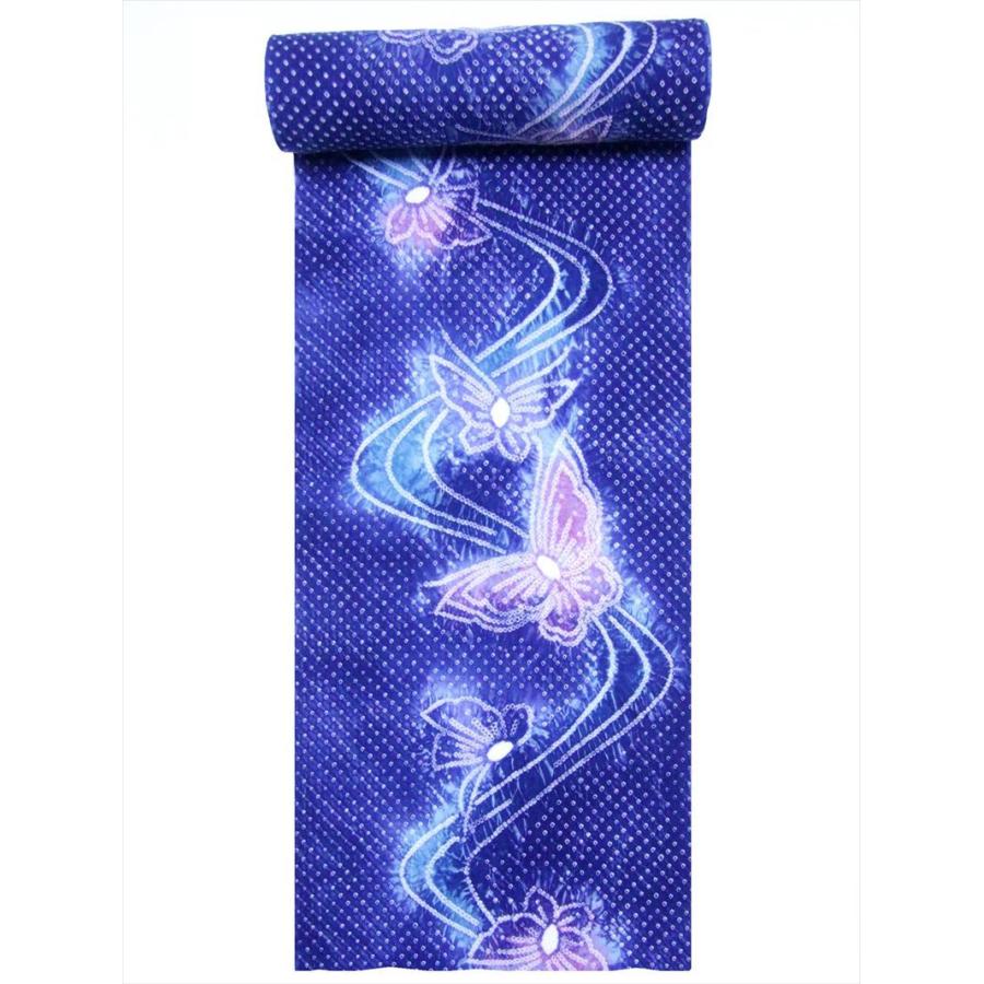 新品未使用　有松絞り　反物 有松絞り 女性 絞り浴衣反物 No.922 蝶／ブルー : ゆかた反物の