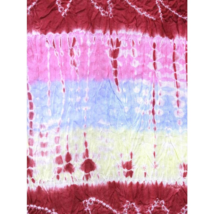 有松鳴海しぼり 女性 女物絞り浴衣反物 No.926 花・横段柄・赤地