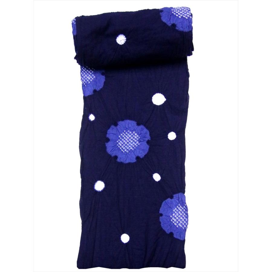 有松絞り 絞り浴衣反物 No.979 雪輪柄 濃紺地 日本製 : ゆかた反物の