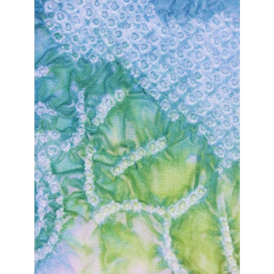 絞り 浴衣 反物 No.979・濃紺地・雪輪柄・純国産 (巾出し加工あり) 絞り