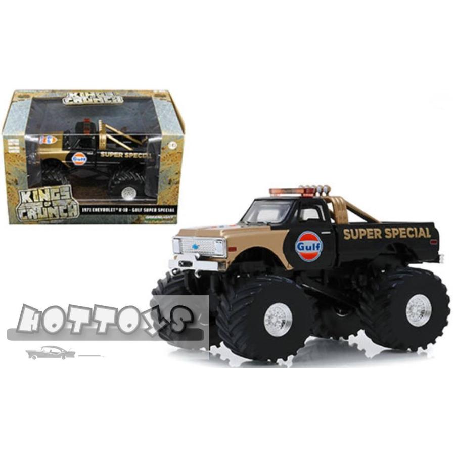 ミニカー Greenlight モンスタートラック 1 43 1971 Chevrolet K 10 Gulf Super Special 黒 モンスタージャム 予約商品 Hottoys 通販 Yahoo ショッピング