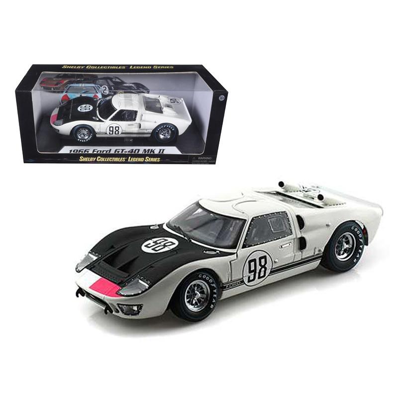 ミニカー 66 Ford GT-40 MK II SHELBY COLLECTIBLE ミニカー 1/18 SHELBY COLLECTIBLES 1966 フォード GT40 MK2 ＃98 白色
