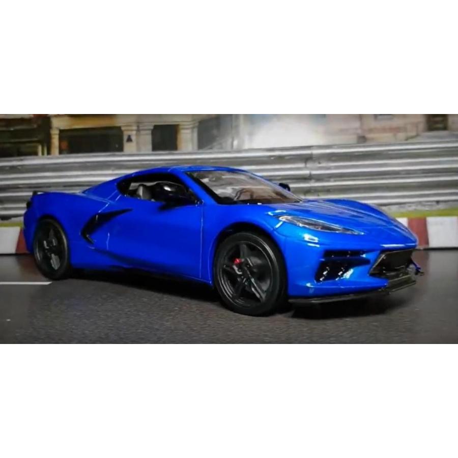 ミニカー 1/24 MOTORMAX 2020 コルベット・スティングレー C8 青色