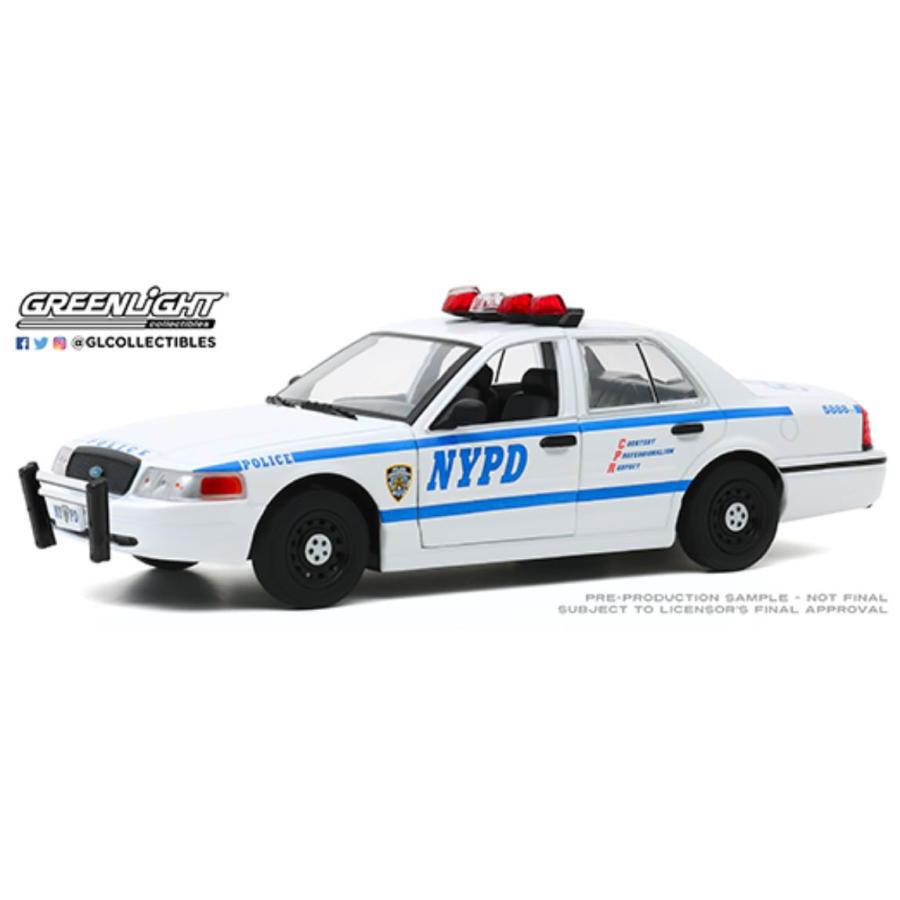 ミニカー　1/24　GREENLIGHT　パトカー　ハイウェイパトロール　フォード・クラウンビクトリア・インターセプター　NYPD　パトカー　白 　予約商品｜hottoys-c2