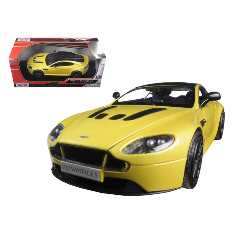 ミニカー 1/24 MOTORMAX アストンマーチン V12 ヴァンテージ 黄色
