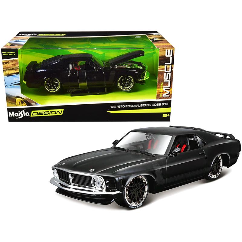 18 Off ミニカー 1 24 Maisto 1970 マスタング Boss 黒色 アメ車 1970 Ford Mustang