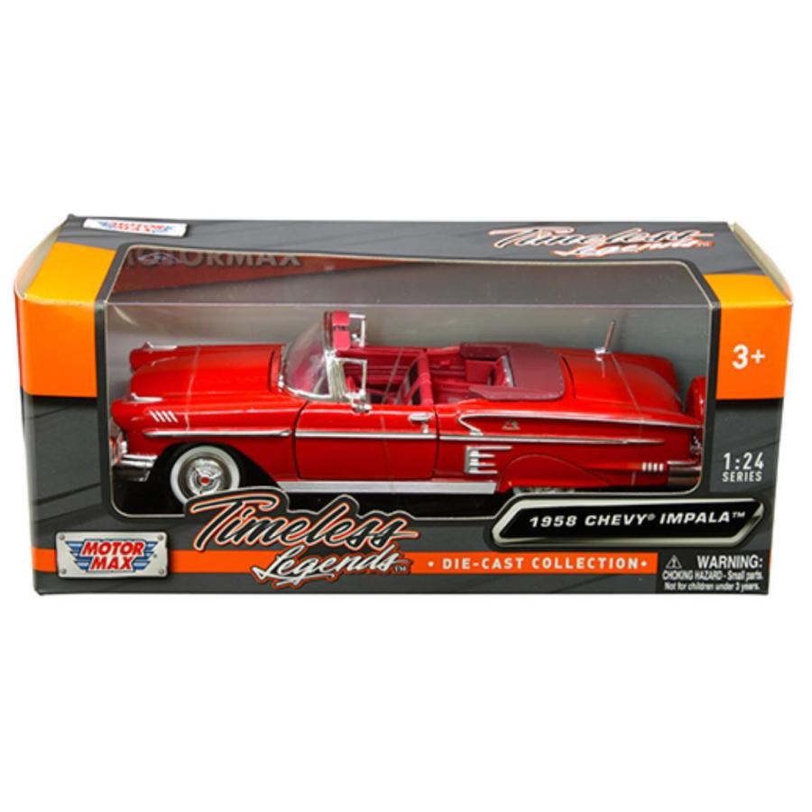 ミニカー 1 24 Motormax 1958 シボレー インパラ コンバーチブル 赤色 1958 Chevrolet Impala Convertible 予約商品 Hottoys 通販 Yahoo ショッピング