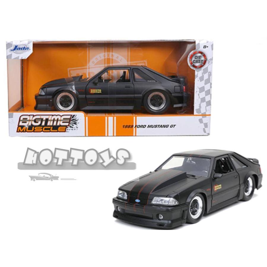 ミニカー 1/24 JadaTOYS 1989 フォード・マスタング GT 艶消し黒 1989 