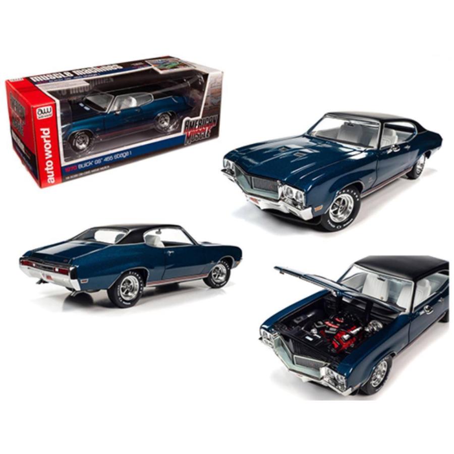 ミニカー　1/18　AUTOWORLD　1970　ビュイック　GS 455　ブルー色　1970 Buick GS 455 Stage 1 　　予約商品｜hottoys-c2